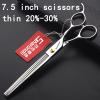 440c high Hardness Stainless Steel Black 7 inch Scissors Set Salon Professional Hairdresser Hair Cutting and thinning Hairdresser Special Scissors view 2