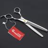 440c high Hardness Stainless Steel Black 7 inch Scissors Set Salon Professional Hairdresser Hair Cutting and thinning Hairdresser Special Scissors view 4