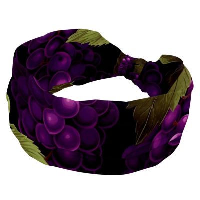1 Pack Grapes and Green Leaves-1851 Elastic Soft Fabric Non-Slip Women's Fashion Headbands - Soft, Wide, and Stylish for All Occasions