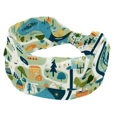 1 Pack Colorful Art Map Patterns-54 Elastic Soft Fabric Non-Slip Women's Fashion Headbands - Soft, Wide, and Stylish for All Occasions