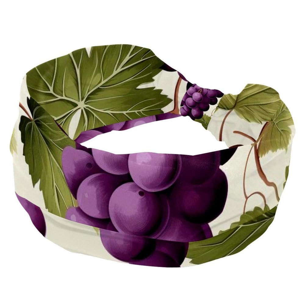 1 Pack Grape Art-1866 Elastic Soft Fabric Non-Slip Women's Fashion Headbands - Soft, Wide, and Stylish for All Occasions