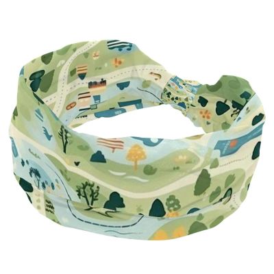 1 Pack Colorful Art Map Patterns-108 Elastic Soft Fabric Non-Slip Women's Fashion Headbands - Soft, Wide, and Stylish for All Occasions