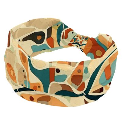 1 Pack Colorful Art Map Patterns-21 Elastic Soft Fabric Non-Slip Women's Fashion Headbands - Soft, Wide, and Stylish for All Occasions