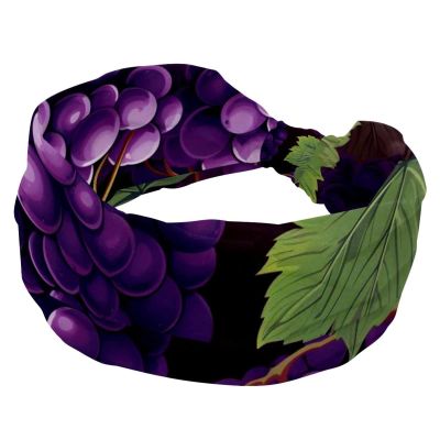 1 Pack Headbands for Women Non Slip Elastic Sports Hair Bands for Women, Soft Cloth Headband for Workout Yoga Fashion Hair Accessories,Grape Art-1880