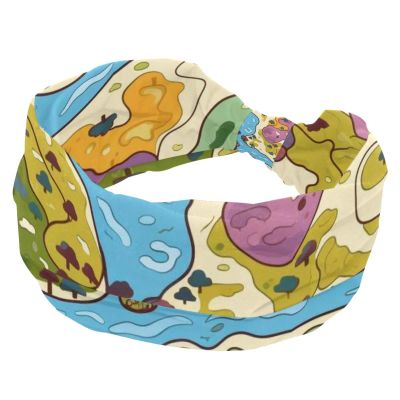 1 Pack Wide Headbands For Women Elastic Headband Colorful Art Map Patterns-40 Head Bands Women's Hair Band Turban Workout Soft Sweat Hairband Accessories