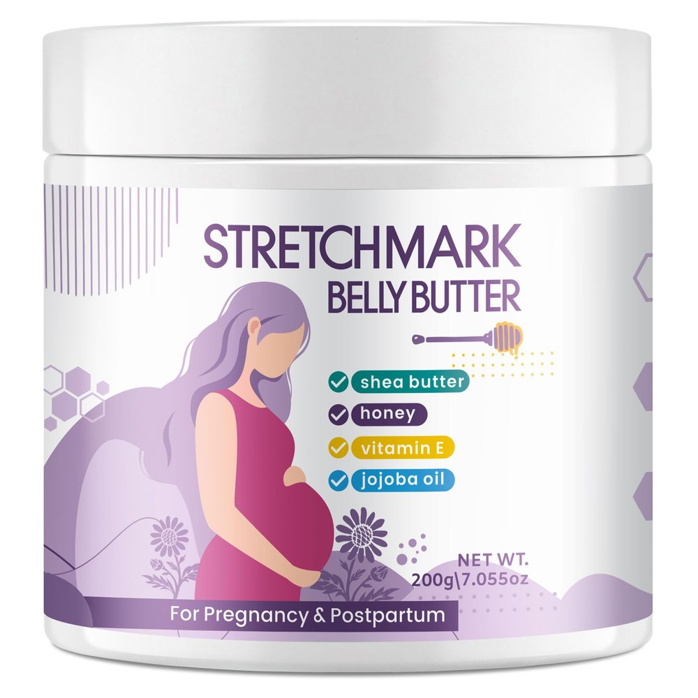 Stretch Mark Belly Butter-Packed with Vitamin E, Coconut Oil, and Sunflower Seed Oil to Protect, Soothe, and Rejuvenate Skin - Safe for Pregnancy and Nursing-Repair Stretch Marks and Scars.7.055oz