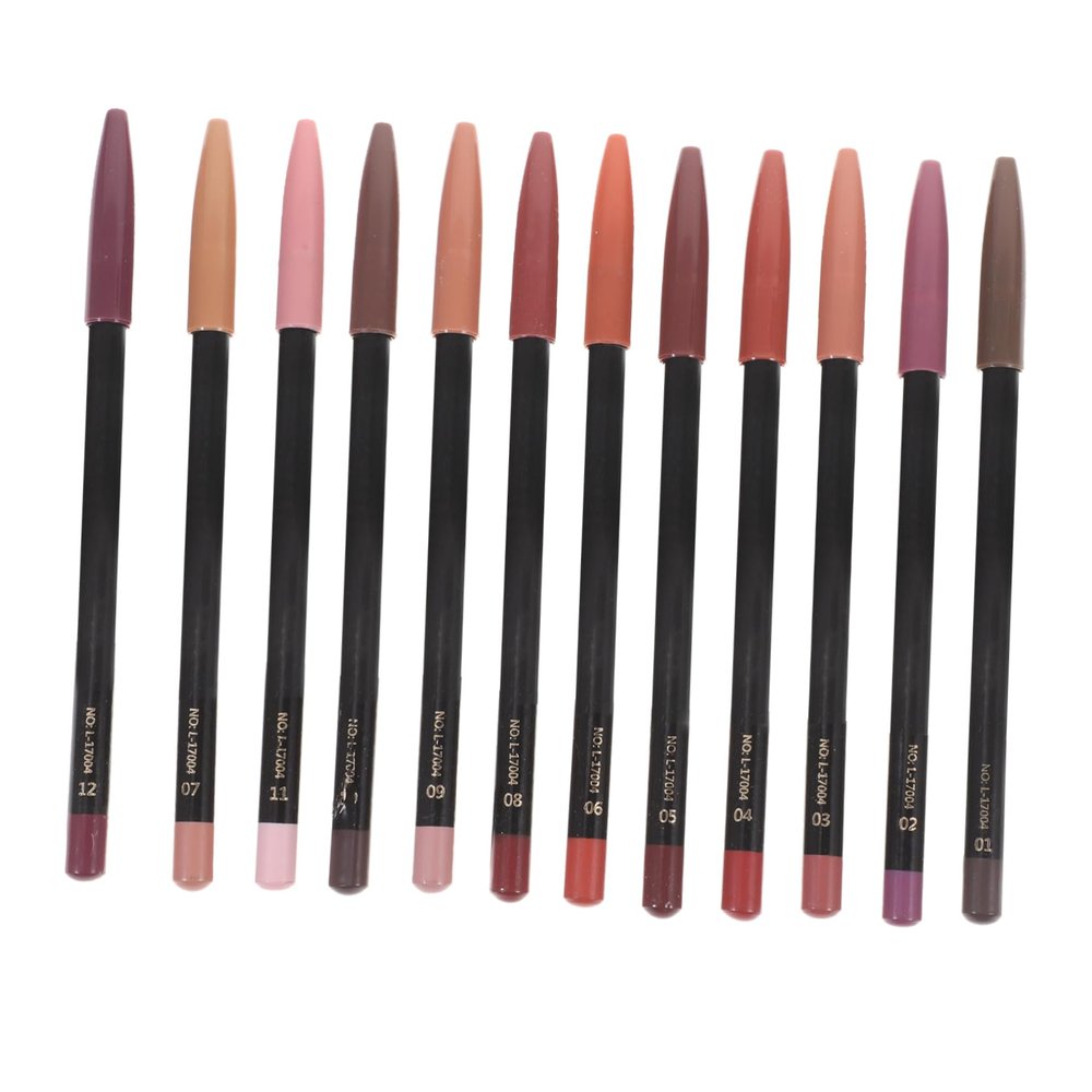 Beaupretty 12Pcs Lip Line Pencils Longwear Makeup Lip Liner for Women with Pigmented Colors Sweat Non Transferable
