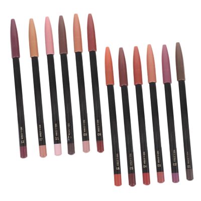 Baluue 12Pcs Lip Shaping Pencils Colors Makeup Lip Liner for Women Sweat Longwear Liner Portable for Precise