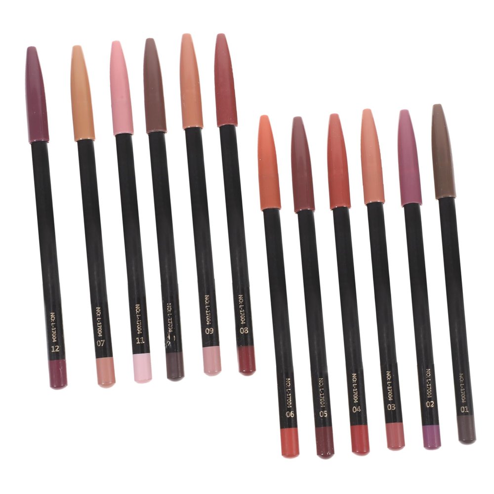 Baluue 12Pcs Lip Shaping Pencils Colors Makeup Lip Liner for Women Sweat Longwear Liner Portable for Precise