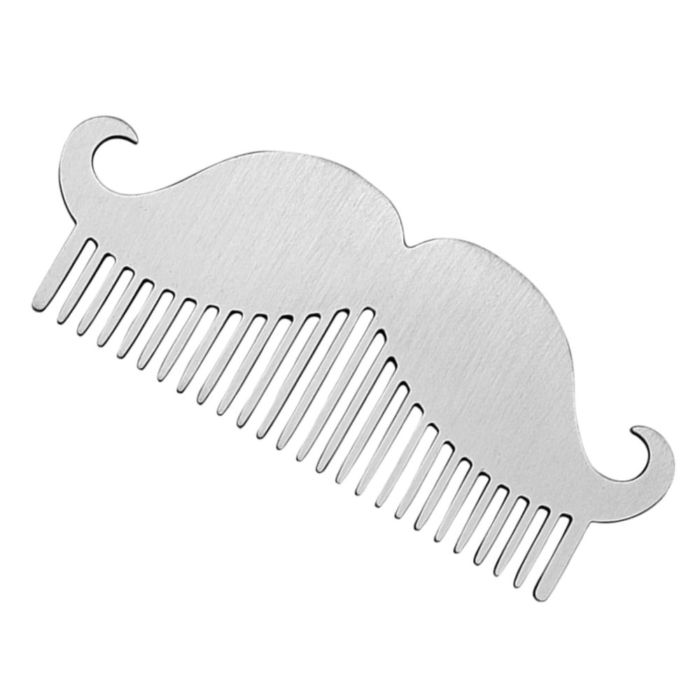 Baluue Stainless Steel Beard Comb with Rounded Tips for Gentle Hair Care Multi Functional Travel Comb with Built in Bottle Opener Mens Mustache Styling Tool Grooming Gift