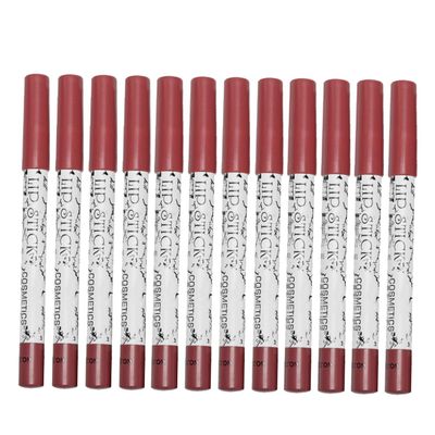 Baluue 12pcs Matte Lip Liner Pencil Colorful Female Lip Pencil Natural Look Cosmetic Supplies