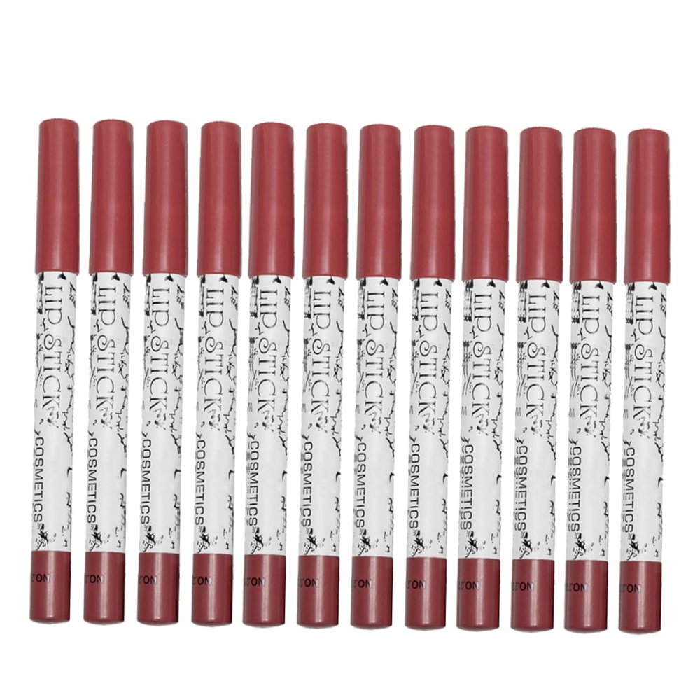 Baluue 12pcs Matte Lip Liner Pencil Colorful Female Lip Pencil Natural Look Cosmetic Supplies