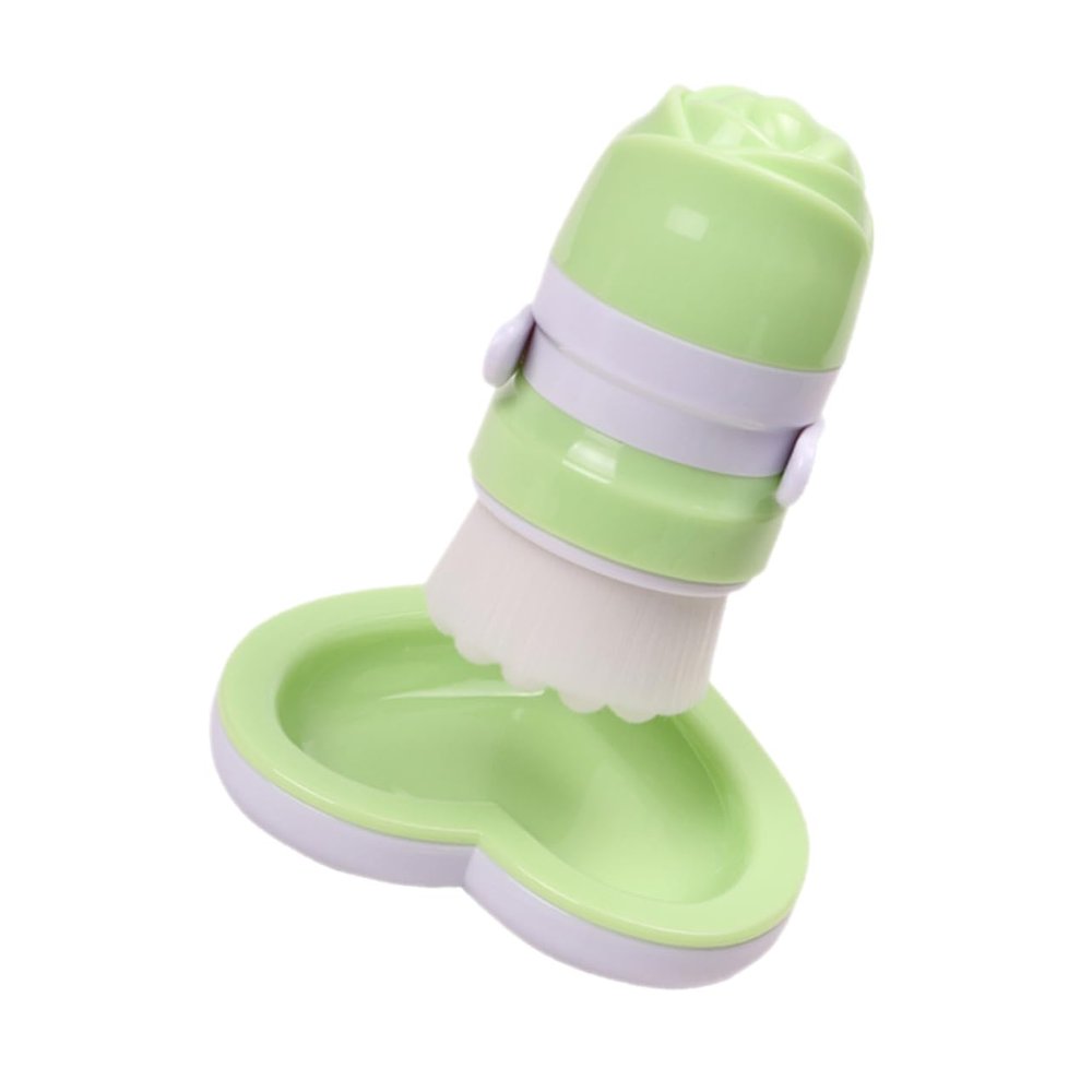 Baluue Double Headed Rose Facial Brush with Soft Fiber Bristles for Deep Cleansing and Face Massage Home Facial Brush in Green PVC Box for Gentle Skin Care
