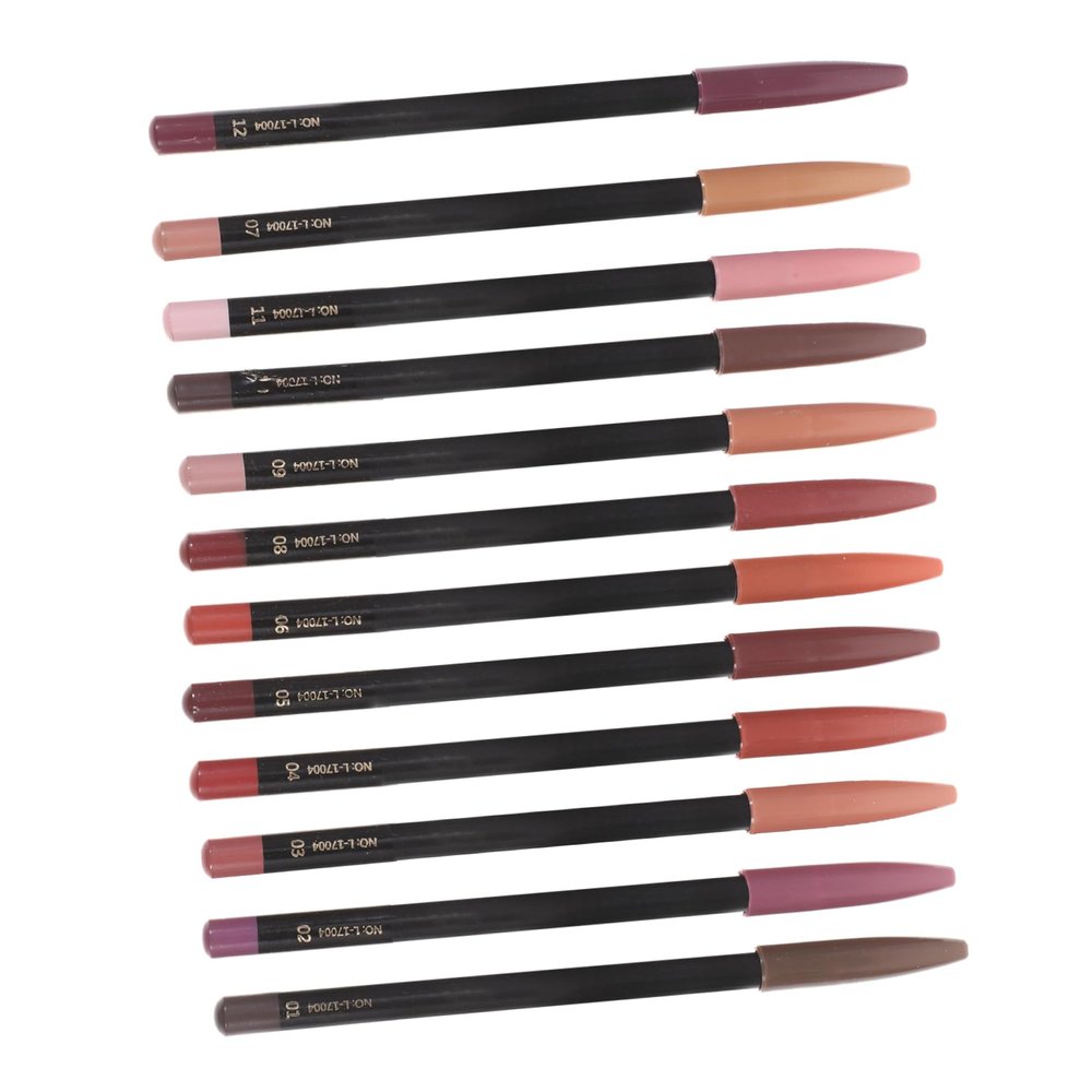 NOLITOY 12Pcs Lip Shaping Pencils Colors Lip for Women Smooth Sweat for Precise Contouring