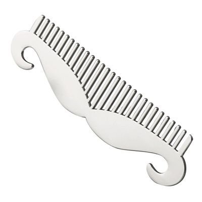 Beaupretty Stainless Steel Beard Comb and Hair Styling Tool with Rounded Tips Multipurpose Grooming Comb for Men Including Bottle Opener Scratch Design for Mustache and Hair Care