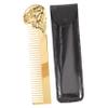 NOLITOY Double Sided Skull Hair Brush and Beard Comb for Men Stylish Grooming Tool with Gold Finish Portable for Hair Styling and Beard Shaping Men view 1