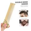 NOLITOY Double Sided Skull Hair Brush and Beard Comb for Men Stylish Grooming Tool with Gold Finish Portable for Hair Styling and Beard Shaping Men view 4