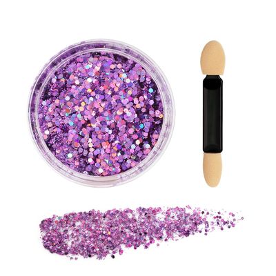 PPhtony Face Body Glitter Gel Festival Makeup Hair Glitter for Women Girls Rave Halloween Carnival Concert Party Decoration (Light Purple)