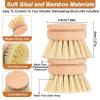 12 Pcs Bamboo Dish Brush Replacement Heads, Natural Sisal Bristle Refills, Eco Friendly Compostable Scrubber Heads for Cleaning Kitchen Utensils view 2