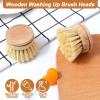 12 Pcs Bamboo Dish Brush Replacement Heads, Natural Sisal Bristle Refills, Eco Friendly Compostable Scrubber Heads for Cleaning Kitchen Utensils view 3