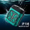 VGR 344 Mini Electric Shaver - USB Rechargeable Dual-Ring Rotary Razor, Portable IPX6 Wet/Dry Waterproof Face Shavers for Men, 8000 RPM Travel Electric Razor with Magnetic Cutter, Green view 3