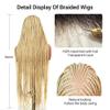 SUPERNOVA Blonde Full Lace Boho Braided Wig 613# Colored Synthetic Hair Box Braids Wig With Baby Hair Special Top Design Transparent Lace Long Highlight Knotless Braided Wigs For Black Women 36 Inch view 2