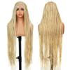 SUPERNOVA Blonde Full Lace Boho Braided Wig 613# Colored Synthetic Hair Box Braids Wig With Baby Hair Special Top Design Transparent Lace Long Highlight Knotless Braided Wigs For Black Women 36 Inch view 4