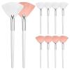 10 PCS Fan Brush Makeup, Fan Brushes for Esthetician Makeup, Multipurpose Facial Brushes for Make up Cosmetic, Eyeshadow, Peel Mud Cream(White, Pink) view 1