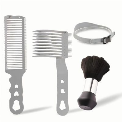 4PCS Blend Friend Fade Comb Set,Barber Fade Comb, Self Haircut Kit for Men, Haircut Gradient Hair Comb Compatible withall Hair Clippers Barber Accessories,for Home,Salon(Gray)