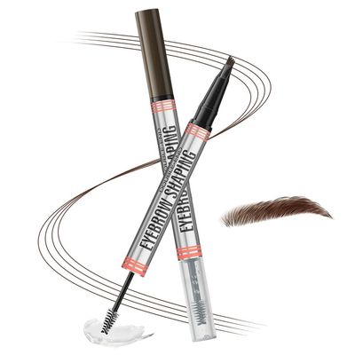 Magic Eyebrow Pencil, 2025 New Waterproof Microblading Eyebrow Pen, 4 Head Split Waterproof Long lasting Wild Eyebrow Pencil, Brows Eyebrow Pen for Natural Fine Stroke (Dark Brown)
