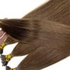 Fenicy Nano Ring Tip Real Human Hair Extensions Medium Brown 18 inch Invisible Micro Nano Beads Link Remy Hair Walnut Brown 50 Strands 50g view 2