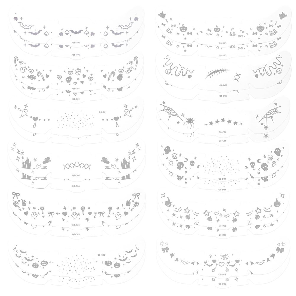 24pcs Freckles Makeup Patches, Waterproof Halloween Sparkle Freckle Tattoos Glitter Face Stickers for Women Masquerade Cosplay Music Festival Halloween Temporary Makeup Accessories (Silver)