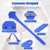 Back& Body Shaver for Men,Back Hair Trimmer for Men with Long Bendable Ergonomic Silicone Handle,10 of The Wet or Dry Disposable Razor Blades,Bath Brush Included(Blue) view 3