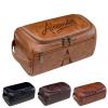 3-in-1 unisex PU toiletry bag: laser engraving & detachable waterproof section. Great personalized gifts (groomsmen, Father's Day, birthdays)  ideal for travel, gym, camping. view 1
