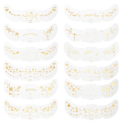 24pcs Freckles Makeup Patches, Waterproof Halloween Sparkle Freckle Tattoos Glitter Face Stickers for Women Masquerade Cosplay Music Festival Halloween Temporary Makeup Accessories (Gold)
