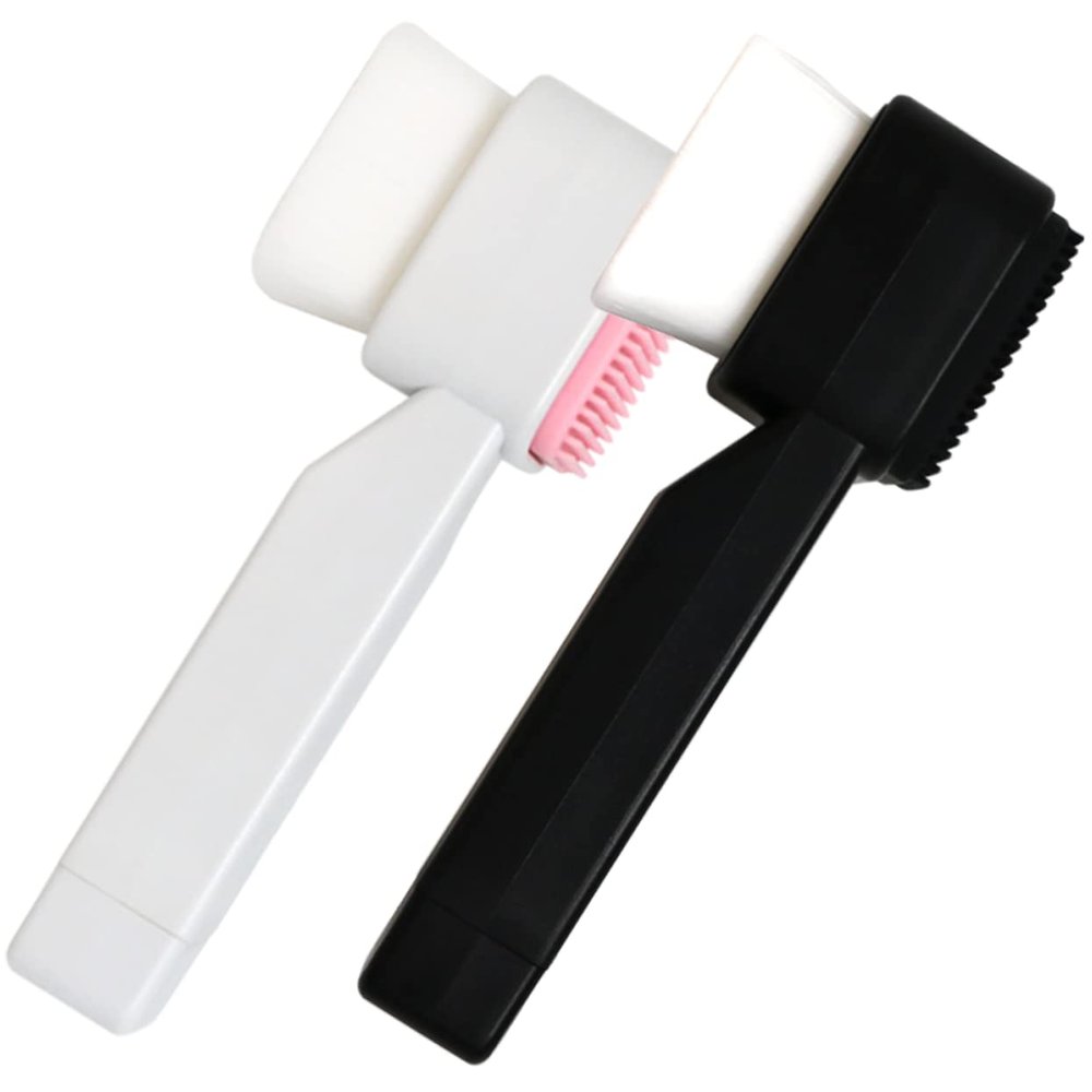 FOMIYES 2Pcs Face Cleansing Brush Soft Silicone Manual Scrubber Deep Exfoliating Tool for Gentle Facial Skin Care with Comfortable Grip Lightweight and Portable for Daily Use