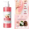 dPois Exfoliating Peach Body Wash Scrub 300ml Hydrating Shower Gel for Women Men Soft Smooth Skin Daily Cleanser view 3