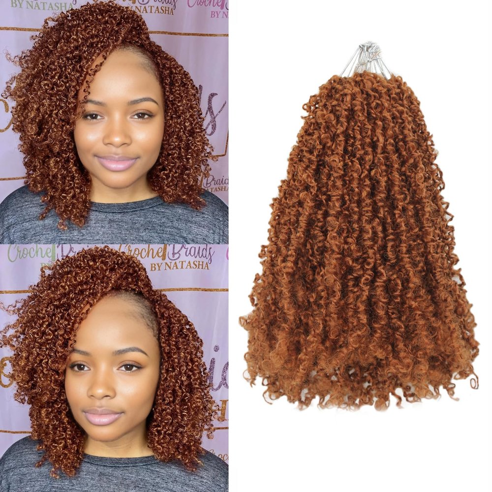 Haftaluv Yanky Twist Crochet Hair 12 Inch 9 Packs Pre Looped Mini Twist Yankee Twist Micro Yaki Twist Synthetic Curly Crochet Hair Extensions For Black Women (#30, 12 Inch)