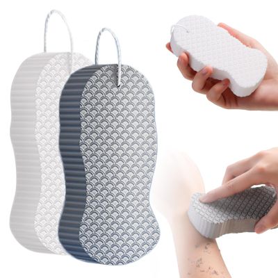 2/4pcs Super Soft Exfoliating Bath Sponge, 2025 New Exfoliating Sponges Super Soft Bath Sponge, Exfoliating Bath Sponge for Adults (White+Gray)