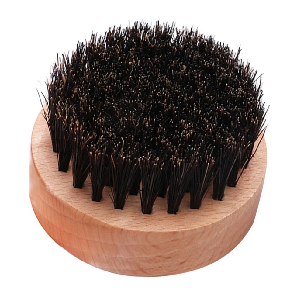 Baluue Wooden Handle Beard Brush Small Portable Boar Bristle Hair Styling Tool for Men Grooming and Shaping Facial Hair Travel Friendly Skin Safe Gift Choice