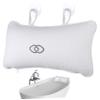 COOLHIYA PVC Inflatable Bath Pillow with Slip Suction Cups Spa Tub Cushion for Head and Neck Support Mesh Texture for Comfort and Massage White Bathroom Relaxation Accessory view 1
