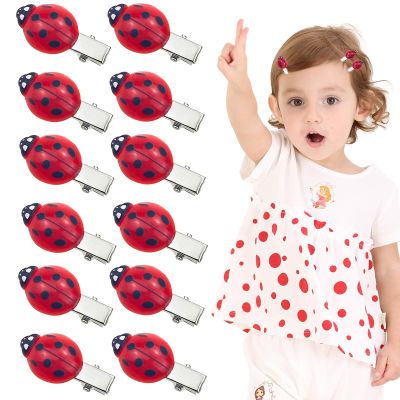 20 PCS Fun Ladybug Hair Clips, Animal Hair Clips for Girls and Women Hair Accessories for Back to School Halloween Cosplay Themed Party