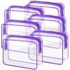 CHICAUP 6 Pieces Clear Makeup Bags Bulk TSA Approved Toiletry Bag for Travel PVC Waterproof Clear Cosmetic Pouch with Zipper for Men and Women Carry-on Travel Essentials (Purple) view 1