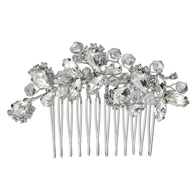 Baluue Elegant Rhinestone Bridal Hair Comb Alloy Headdress Wedding Party Accessory for Bride Chic Vintage Silver Hair Tool for Formal Occasions