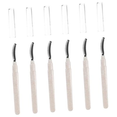 GALPADA 6pcs Lash Wands with Cover Skin Friendly Reusable Eyelash and Eyebrow Brushes for Natural Makeup Travel and Salon Use