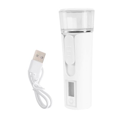 Baluue Nano Facial Mister Mini Handheld Humidifier White Moisturizing Atomizer Portable Face Steamer for Skin Care Office Travel Outdoor Use