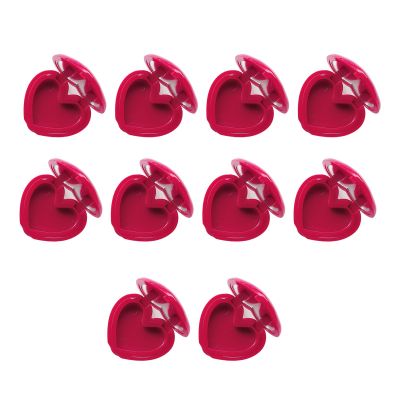 10 Pieces Heart Shaped Lip Balm Container with Mirrored Leakproof Practical Cosmetic Organized for Travel and Home Use Portable Travel Lipstick Container, Rose