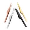 CATIEBYE 4pcs Stainless Steel Eyebrow Tweezers with Precise Tips for Hair Removal Lash Extension Applicators Comfortable Grip Beauty Tools in Black Rose Gold Gold view 1