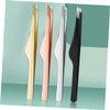 CATIEBYE 4pcs Stainless Steel Eyebrow Tweezers with Precise Tips for Hair Removal Lash Extension Applicators Comfortable Grip Beauty Tools in Black Rose Gold Gold view 2