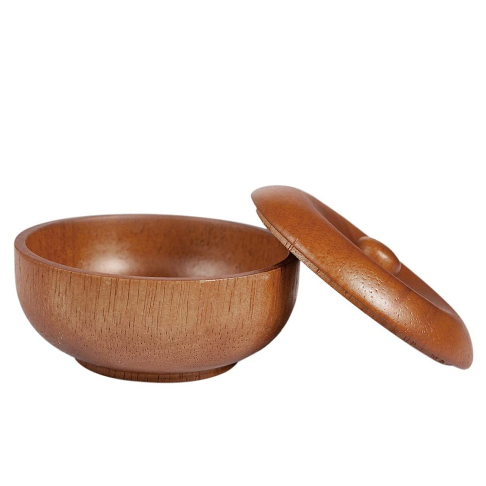 ADOCARN Wooden Shaving Soap Bowl with Lid for Men Men Shaving Cream Bowl Practical and Space Saving Design for Home Barber Shop Salon Use Suitable Gift